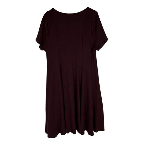 Torrid Slub Rib Fluted Dress size 2 Wine - Picture 5 of 12